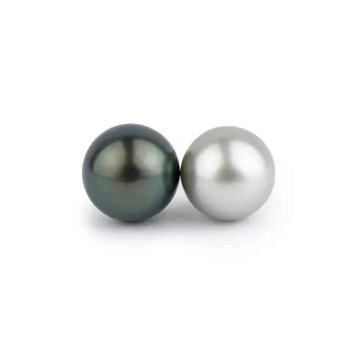 Kamoka Pearl Black White 85mm Tahitian Pearl Stud Earrings Earrings