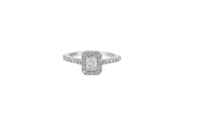 14K WG TRU REFLECTION ENGAGEMENT RING DIAMOND EM CTR 38 RD 33 RG72536WB GemsOne Rings