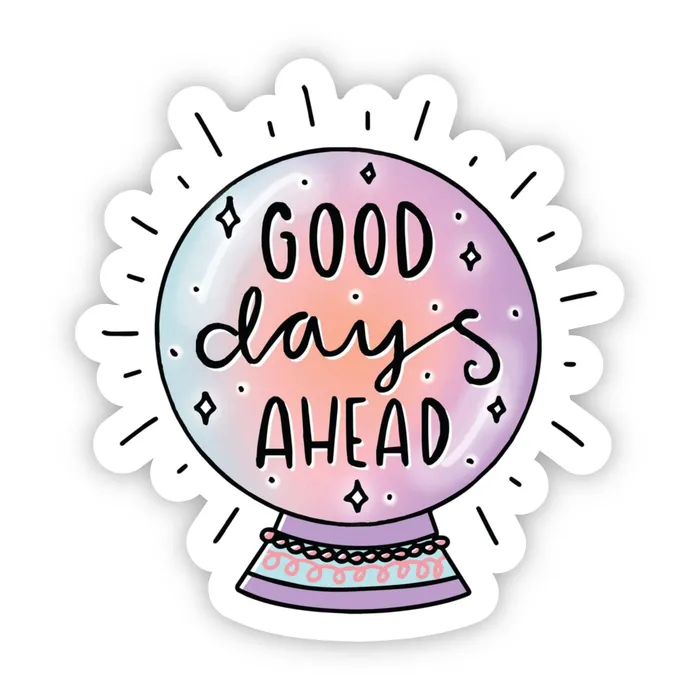 Big Moods Earrings Good Days Ahead Crystal Ball Positivity Sticker