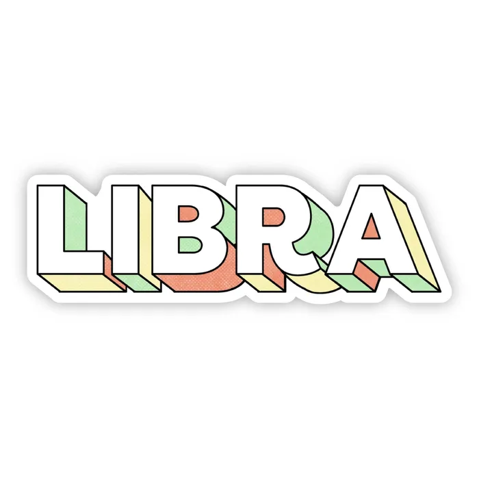 Earrings Big Moods Libra Lettering Zodiac Sticker