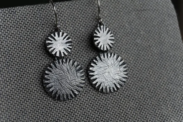 Earrings Briana Harrison Double Circle Ridge Dangle Earrings