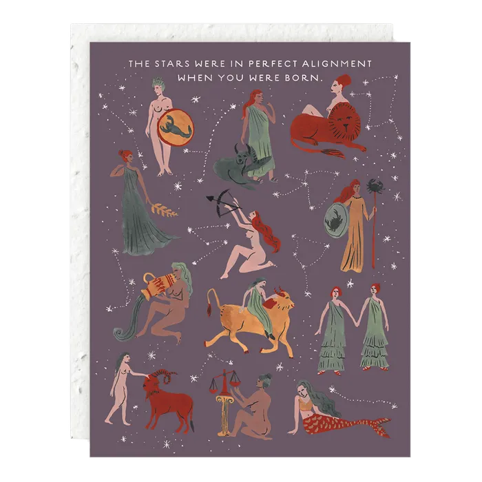 Earrings Seedlings Zodiac Card