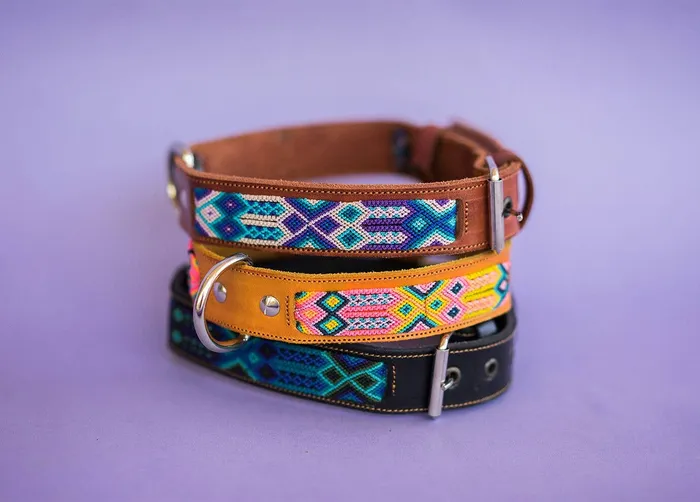 Earrings Siempre Viva Leather Pet Collar Small