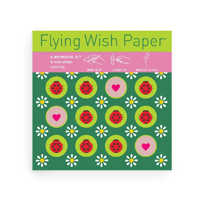 FLYING WISH PAPER Earrings LADYBUGS SPRING Mini kit with 15 Wishes accessories