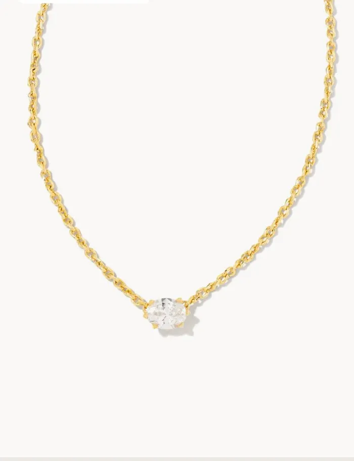 KENDRA SCOTT Necklaces KENDRA SCOTT Cailin Gold Pendant Necklace in White Crystal 9608862085