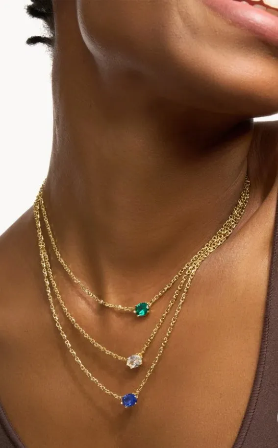 KENDRA SCOTT Necklaces KENDRA SCOTT Cailin Gold Pendant Necklace in White Crystal 9608862085