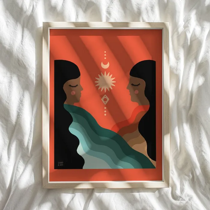 Land She Necklaces Reflection of Self Art Print
