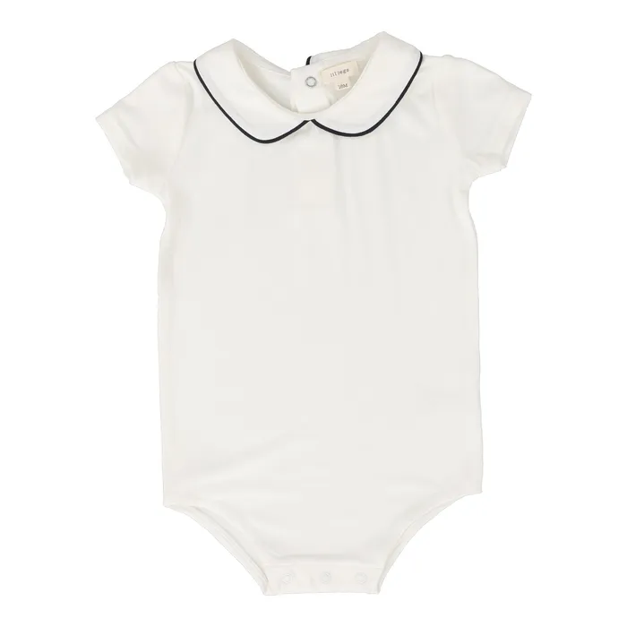 Lil Legs Peter Pan Onesie WhiteNavy Lil Legs Rings