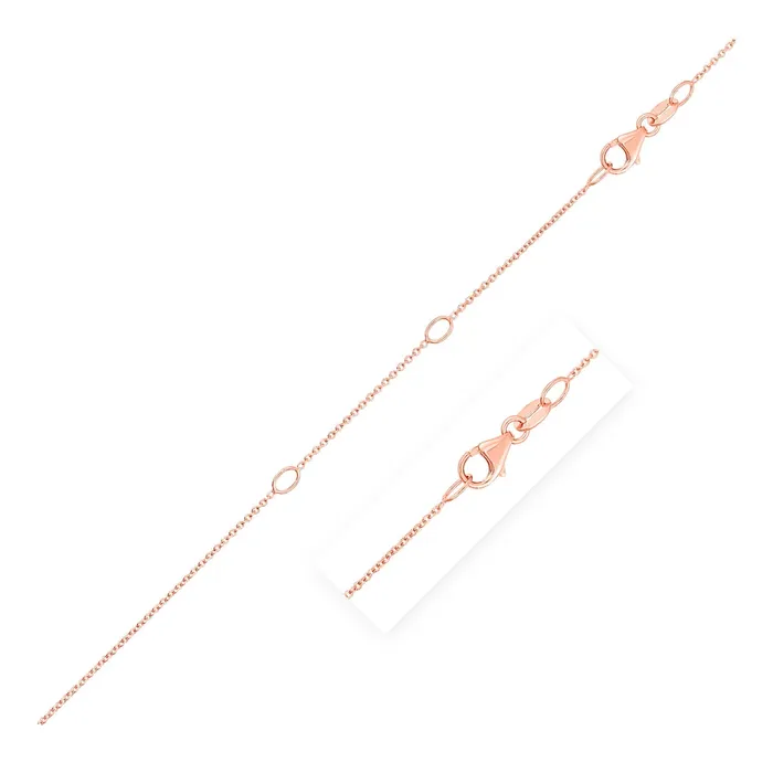 MayaMila Earrings Double Extendable Cable Chain in 14k Rose Gold 10mm