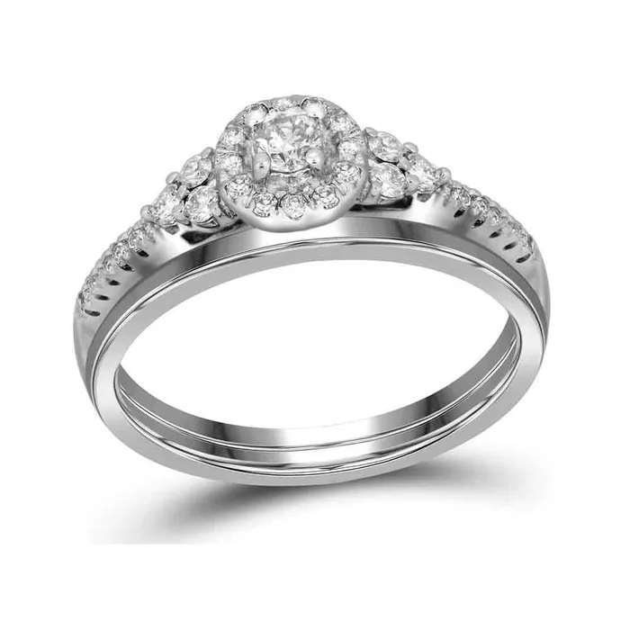 mayamila Rings 10k White Gold Womens Round Diamond Slender Wedding Bridal Engagement Ring Band Set 13 Cttw mayamila Rings 10k White Gold Womens Round Diamond Slender Wedding Bridal Engagement Ring Band Set 13 Cttw