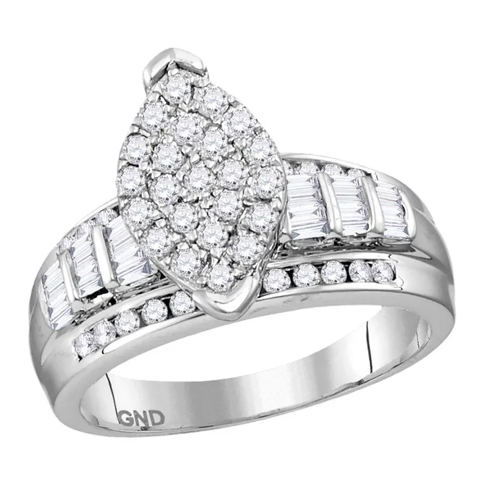 mayamila Sterling Silver Womens Round Diamond Oval Cluster Bridal Wedding Engagement Ring 12 Cttw Rings mayamila Sterling Silver Womens Round Diamond Oval Cluster Bridal Wedding Engagement Ring 12 Cttw Rings