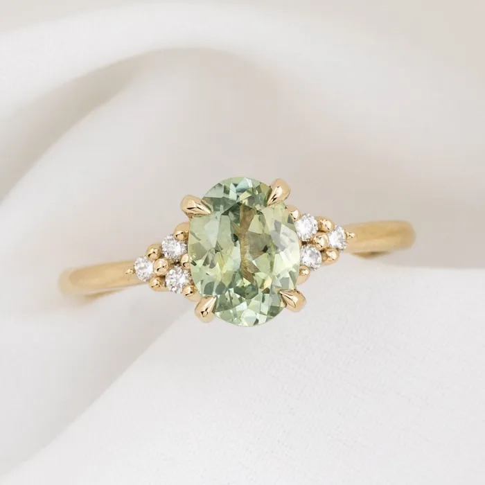 Rings Envero Jewelry Teresa Ring 160ct205ct Light Green Montana Sapphire 14k Yellow Gold One of a kind Rings Envero Jewelry Teresa Ring 160ct205ct Light Green Montana Sapphire 14k Yellow Gold One of a kind