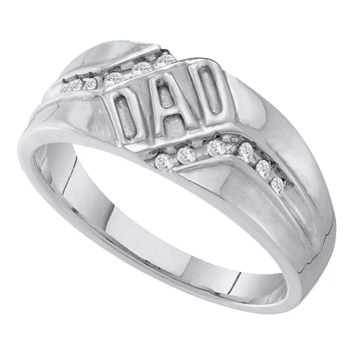 Rings mayamila 10kt White Gold Mens Round Diamond Dad Father Band Ring 18 Cttw Rings mayamila 10kt White Gold Mens Round Diamond Dad Father Band Ring 18 Cttw