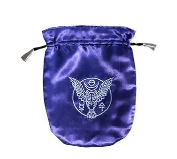 Starlinks Earrings Blue Satin Owl Tarot Bag