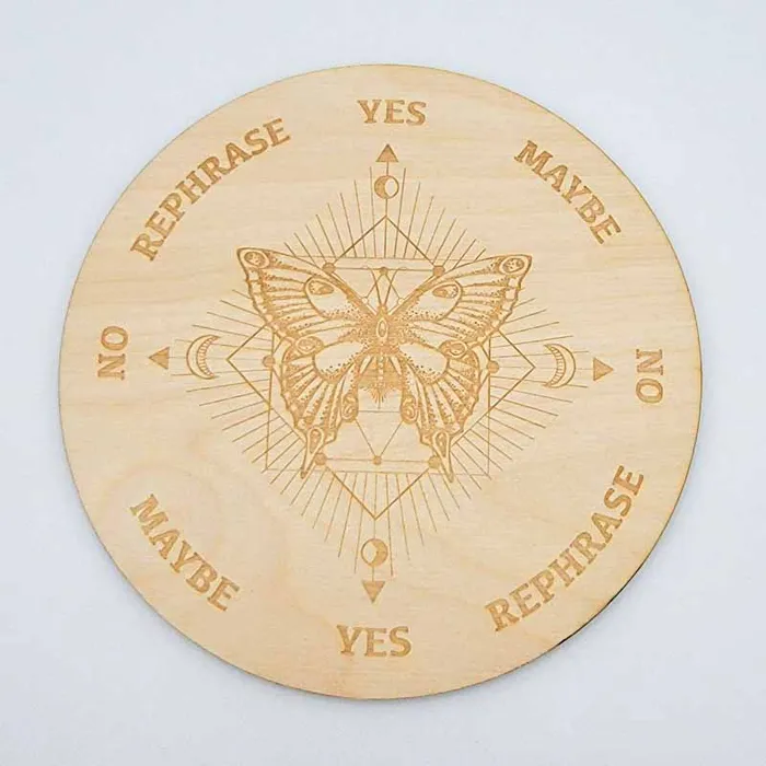 Zen and Meow Earrings Moth Pendulum Board Natural Finish 6