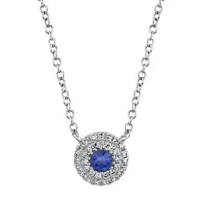 010CT DIAMOND 012CT BLUE SAPPHIRE NECKLACE SHY CREATIONS Necklaces