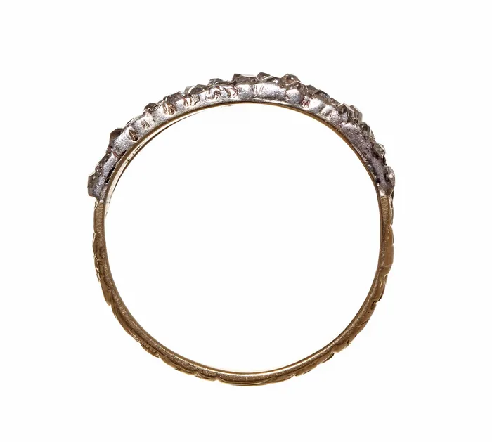 Bell Bird Antiques Rings Early 19th Century Rose Cut Diamond Double Row Band