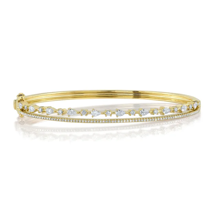 Bracelets SHY CREATION 2 Row Pear Shape Round Diamond Bracelet