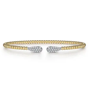 GABRIEL CO Bracelets 14K Yellow Gold Bujukan Diamond Teardrops Bangle
