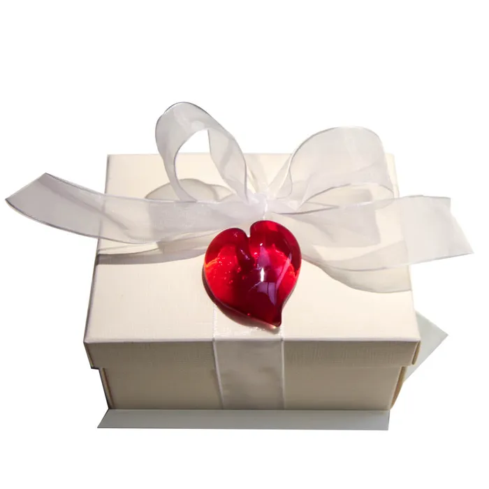 MuranoVItrum Rings Murano Glass Red Heart decorations