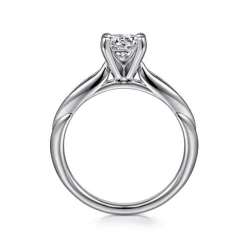 Quinn 14K White Gold Round Diamond Channel Set Engagement Ring Setting only center stone not included GABRIEL CO Rings Quinn 14K White Gold Round Diamond Channel Set Engagement Ring Setting only center stone not included GABRIEL CO Rings