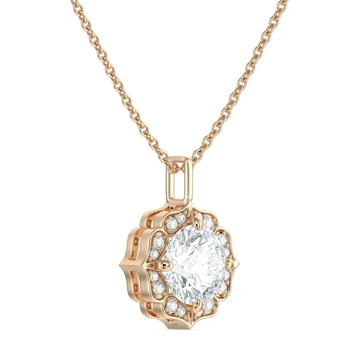 Sapheena Jewelry Necklaces Cecelia 20 Ct Round Cut Moissanite Pendant