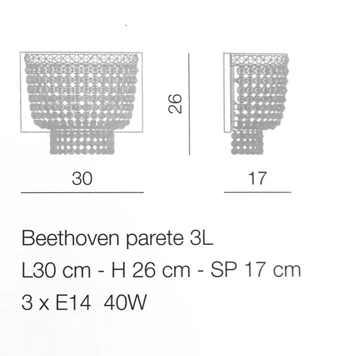 Voltolina Earrings Beethoven wall lamp 2 or 3 lights Voltolina Earrings Beethoven wall lamp 2 or 3 lights