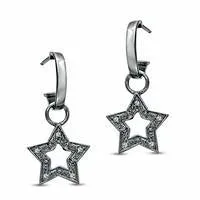 01 CT TW Diamond Star Drop Earrings in Sterling Silver Goldia Earrings