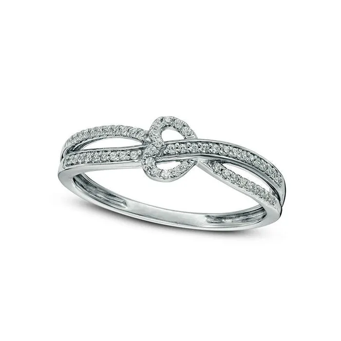 013 CT TW Natural Diamond Heart Split Shank Ring in Sterling Silver Goldia Rings 013 CT TW Natural Diamond Heart Split Shank Ring in Sterling Silver Goldia Rings