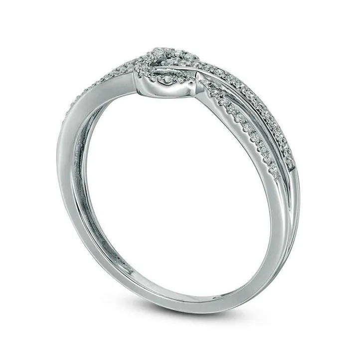 013 CT TW Natural Diamond Heart Split Shank Ring in Sterling Silver Goldia Rings 013 CT TW Natural Diamond Heart Split Shank Ring in Sterling Silver Goldia Rings