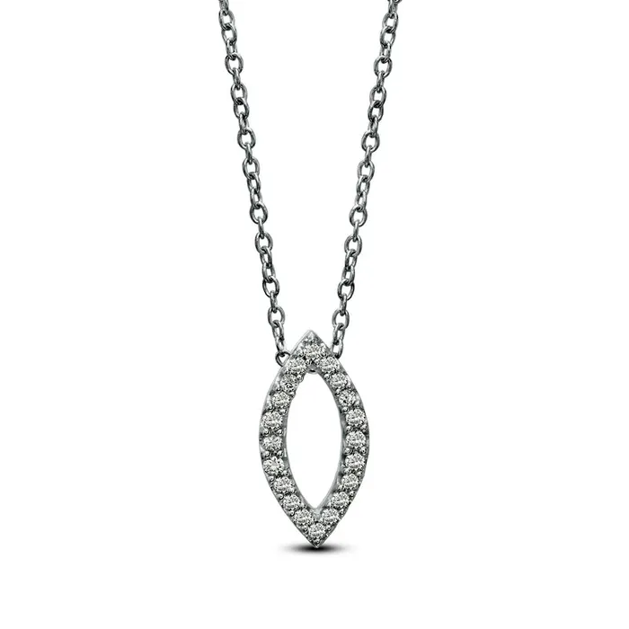 013 CT TW Natural Diamond Marquise Outline Pendant in 14K White Gold Goldia Necklaces 013 CT TW Natural Diamond Marquise Outline Pendant in 14K White Gold Goldia Necklaces
