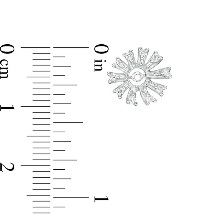 02 CT TW Diamond Sunburst Frame Earring Jackets in 14K White Gold Goldia Earrings 02 CT TW Diamond Sunburst Frame Earring Jackets in 14K White Gold Goldia Earrings