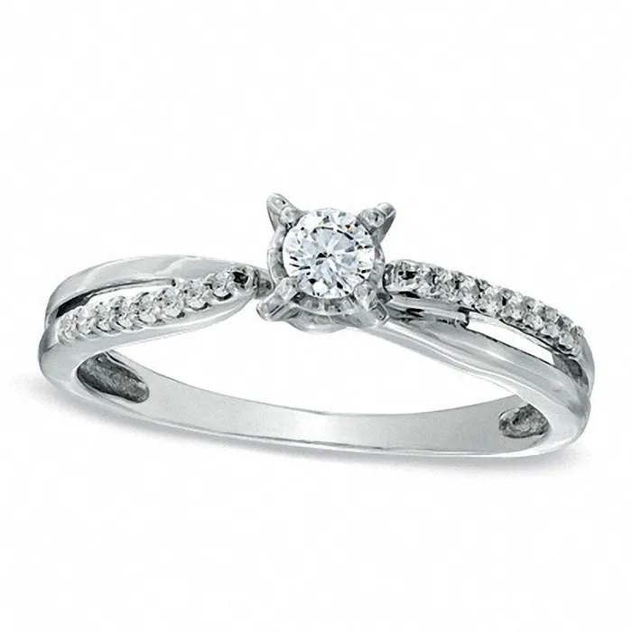 025 CT TW Natural Diamond Crisscross Promise Ring in Solid 10K White Gold Goldia Rings 025 CT TW Natural Diamond Crisscross Promise Ring in Solid 10K White Gold Goldia Rings