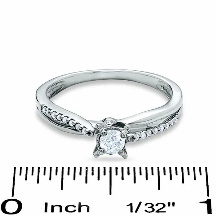 025 CT TW Natural Diamond Crisscross Promise Ring in Solid 10K White Gold Goldia Rings 025 CT TW Natural Diamond Crisscross Promise Ring in Solid 10K White Gold Goldia Rings