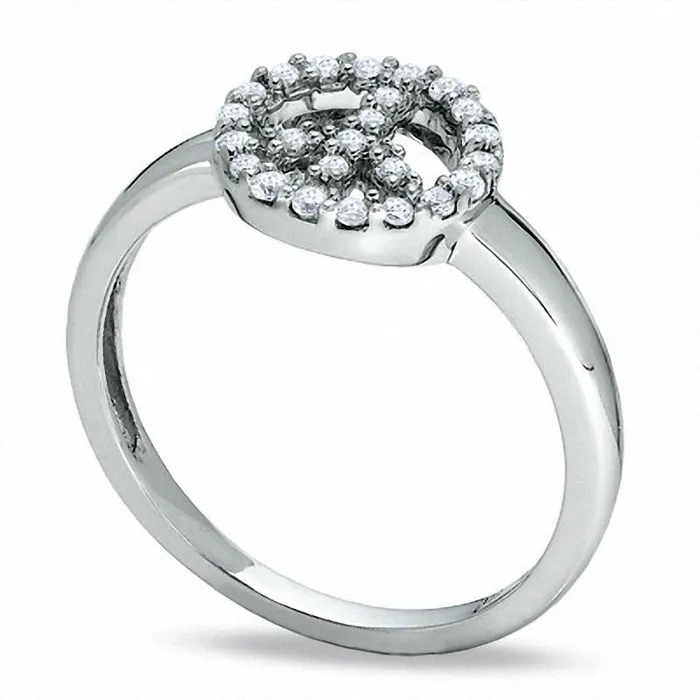 025 CT TW Natural Diamond Peace Ring in Solid 10K White Gold Goldia Rings 025 CT TW Natural Diamond Peace Ring in Solid 10K White Gold Goldia Rings