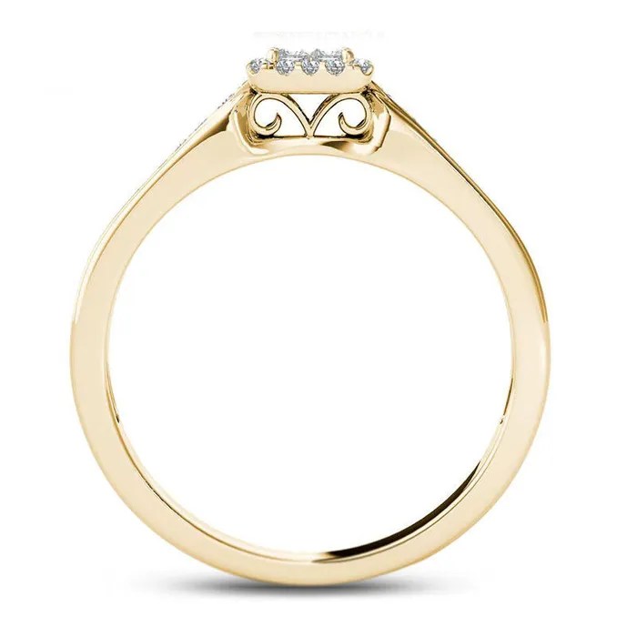 025 CT TW Quad PrincessCut Natural Diamond Frame Promise Ring in Solid 14K Gold Goldia Rings 025 CT TW Quad PrincessCut Natural Diamond Frame Promise Ring in Solid 14K Gold Goldia Rings