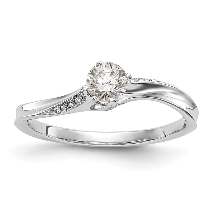 025ct CZ Solid Real 14k White Gold Round ByPass Engagement Ring Goldia Rings 025ct CZ Solid Real 14k White Gold Round ByPass Engagement Ring Goldia Rings