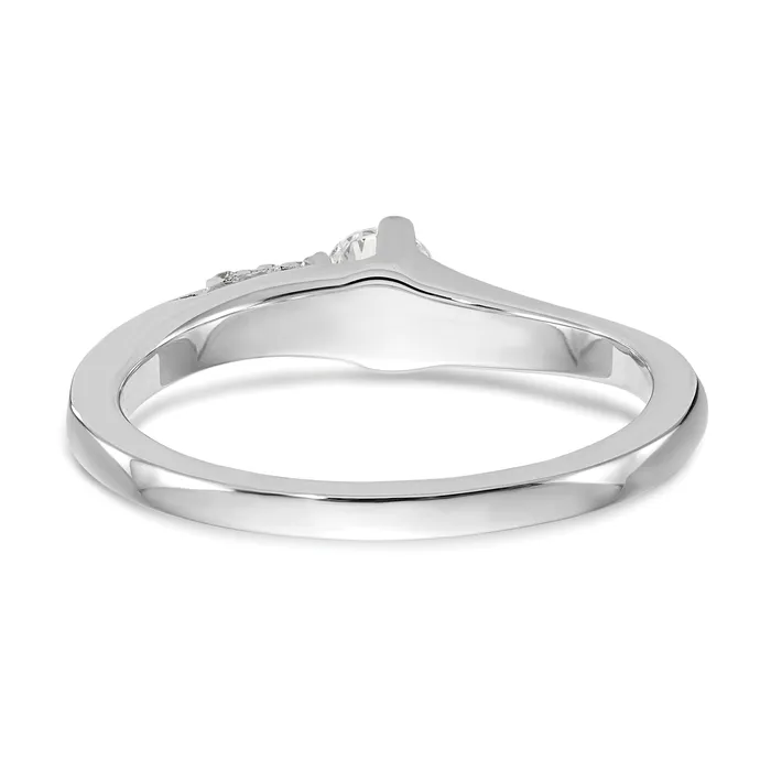 025ct CZ Solid Real 14k White Gold Round ByPass Engagement Ring Goldia Rings