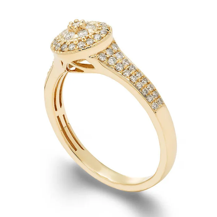038 CT TW Composite Natural Diamond Frame Antique VintageStyle Engagement Ring in Solid 10K Yellow Gold Goldia Rings 038 CT TW Composite Natural Diamond Frame Antique VintageStyle Engagement Ring in Solid 10K Yellow Gold Goldia Rings