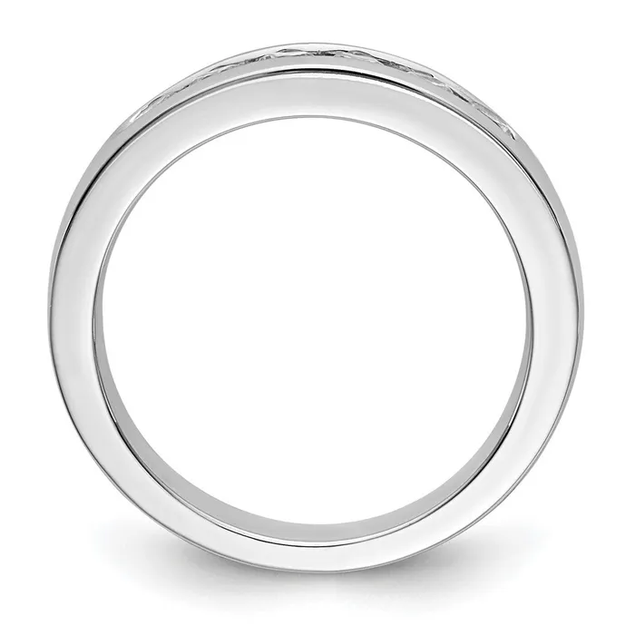 047ct CZ Solid Real 14K White Gold 6Stone Channel Wedding Band Ring Goldia Rings
