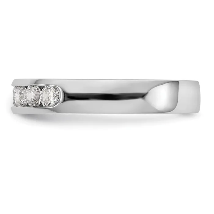 047ct CZ Solid Real 14K White Gold 6Stone Channel Wedding Band Ring Goldia Rings