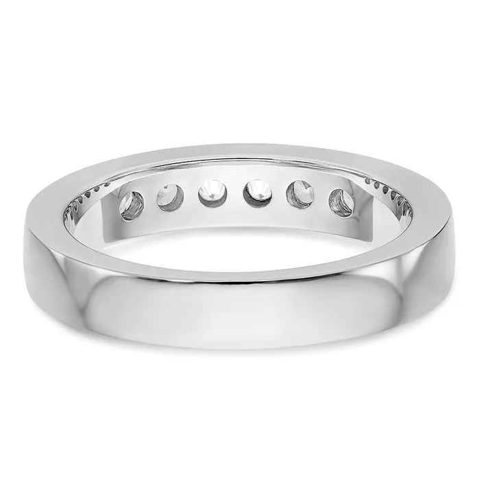 047ct CZ Solid Real 14K White Gold 6Stone Channel Wedding Band Ring Goldia Rings