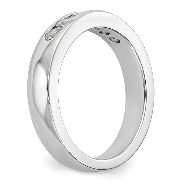 047ct CZ Solid Real 14K White Gold 6Stone Channel Wedding Band Ring Goldia Rings