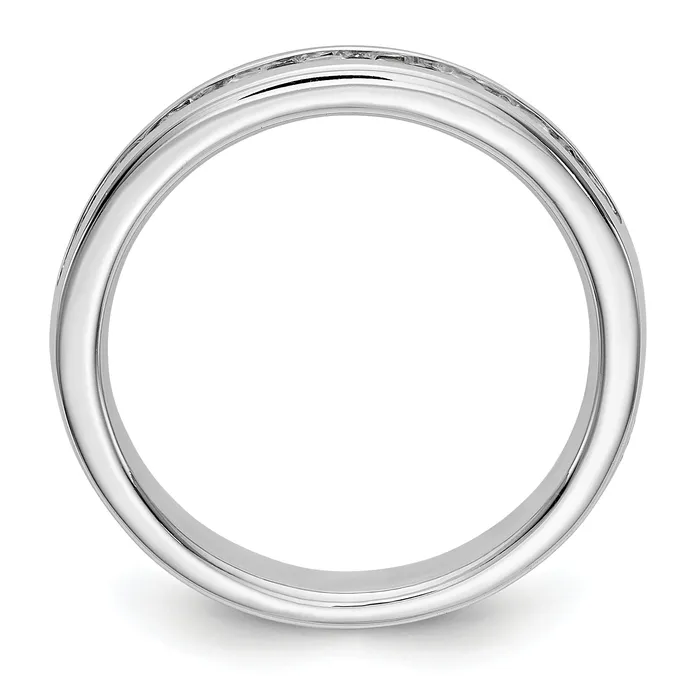 047ct CZ Solid Real 14K White Gold 924mm Stone Ladies Wedding Band Ring Goldia Rings