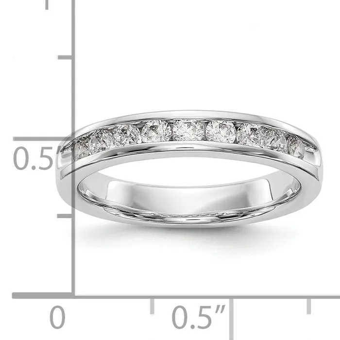047ct CZ Solid Real 14K White Gold 924mm Stone Ladies Wedding Band Ring Goldia Rings