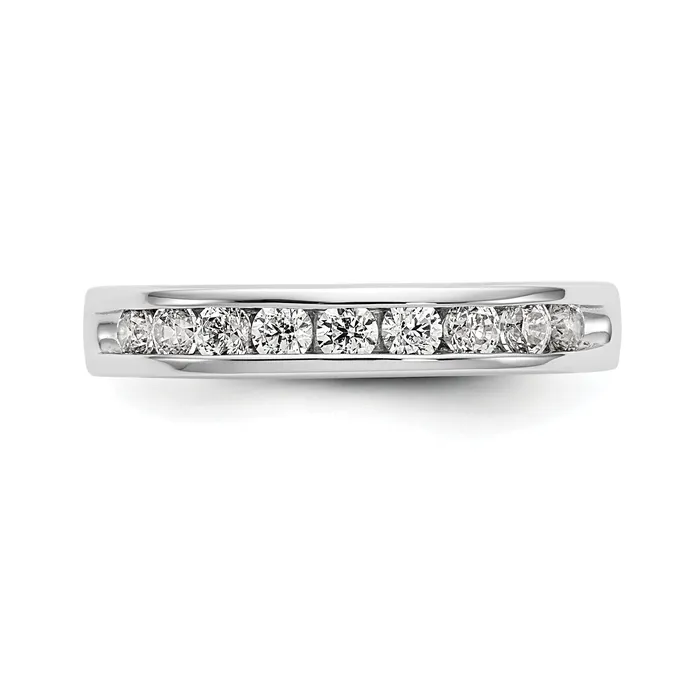047ct CZ Solid Real 14K White Gold 924mm Stone Ladies Wedding Band Ring Goldia Rings