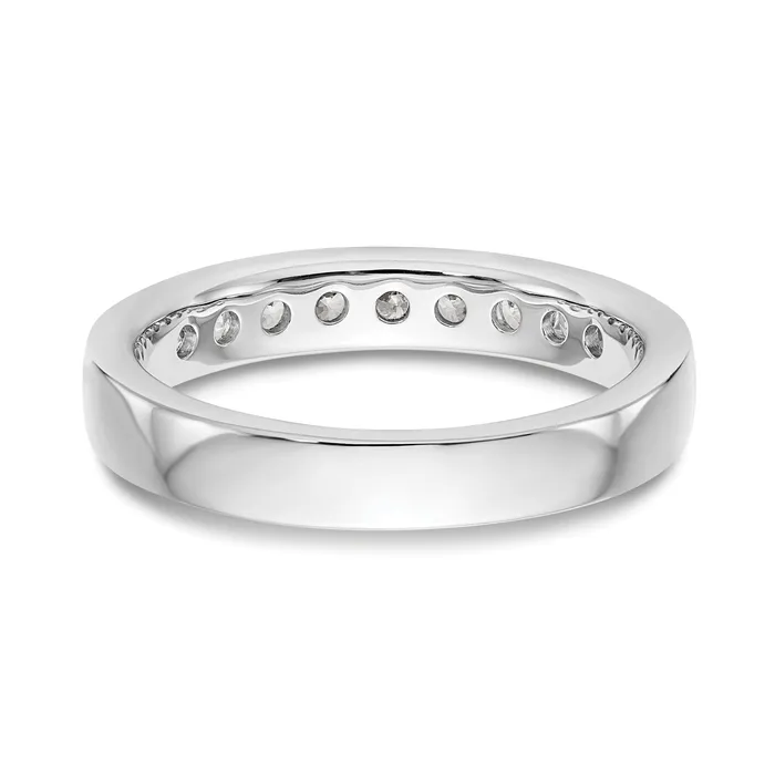 047ct CZ Solid Real 14K White Gold 924mm Stone Ladies Wedding Band Ring Goldia Rings