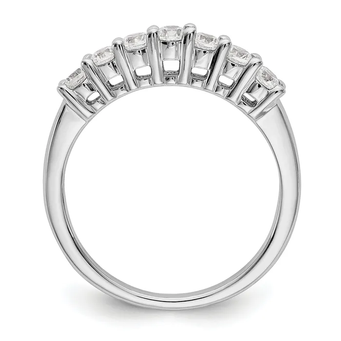 049ct CZ Solid Real 14K White Gold 7Stone Wedding Band Ring Goldia Rings