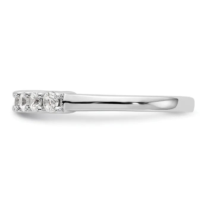 049ct CZ Solid Real 14K White Gold 7Stone Wedding Band Ring Goldia Rings