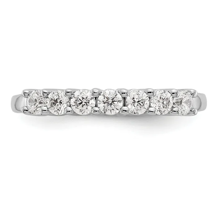 049ct CZ Solid Real 14K White Gold 7Stone Wedding Band Ring Goldia Rings